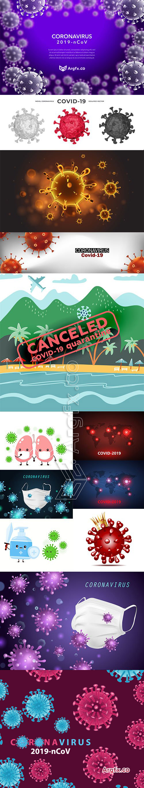 Coronavirus Covid-19 Virus Big Illustration Bundle Vol 3