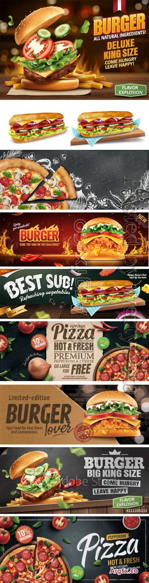 Fast Food, Pizza, Burger, Hot Sandwiches