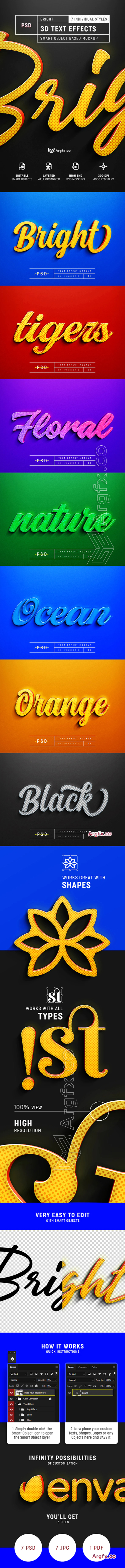 GraphicRiver - Bright 3D Text Effect Mockup 26011933