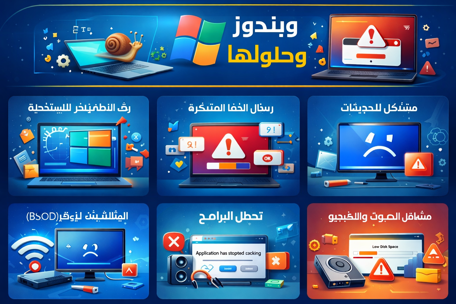 مشاكل ويندوز وحلولها