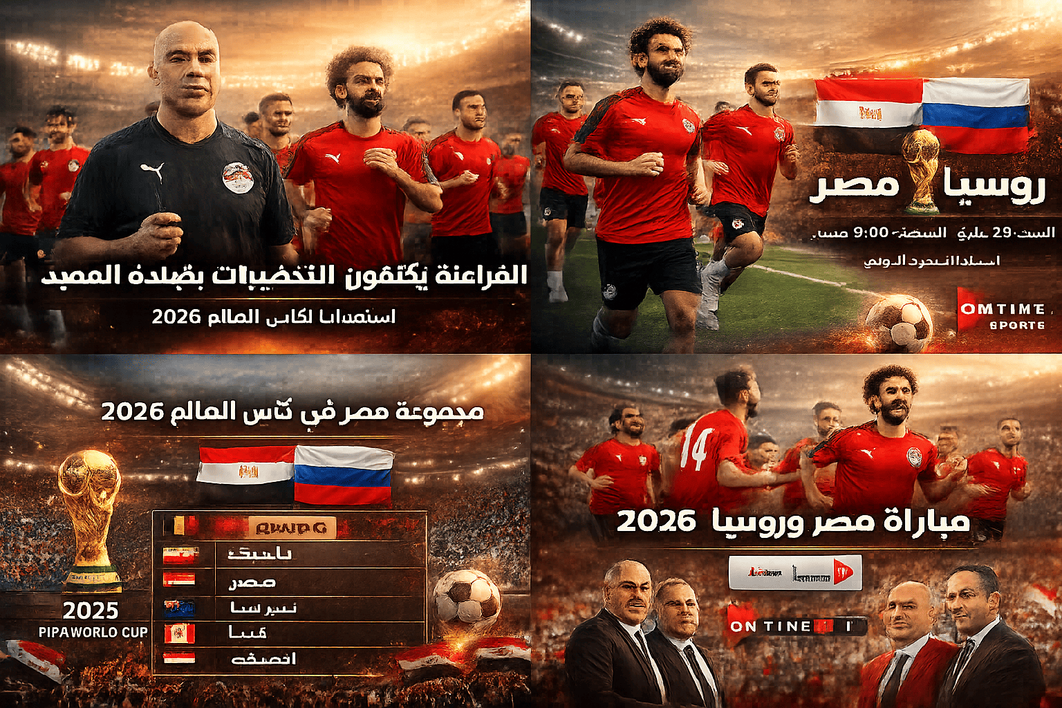 استعدادات الفراعنة لخوض مباراة مصر وروسيا الودية
