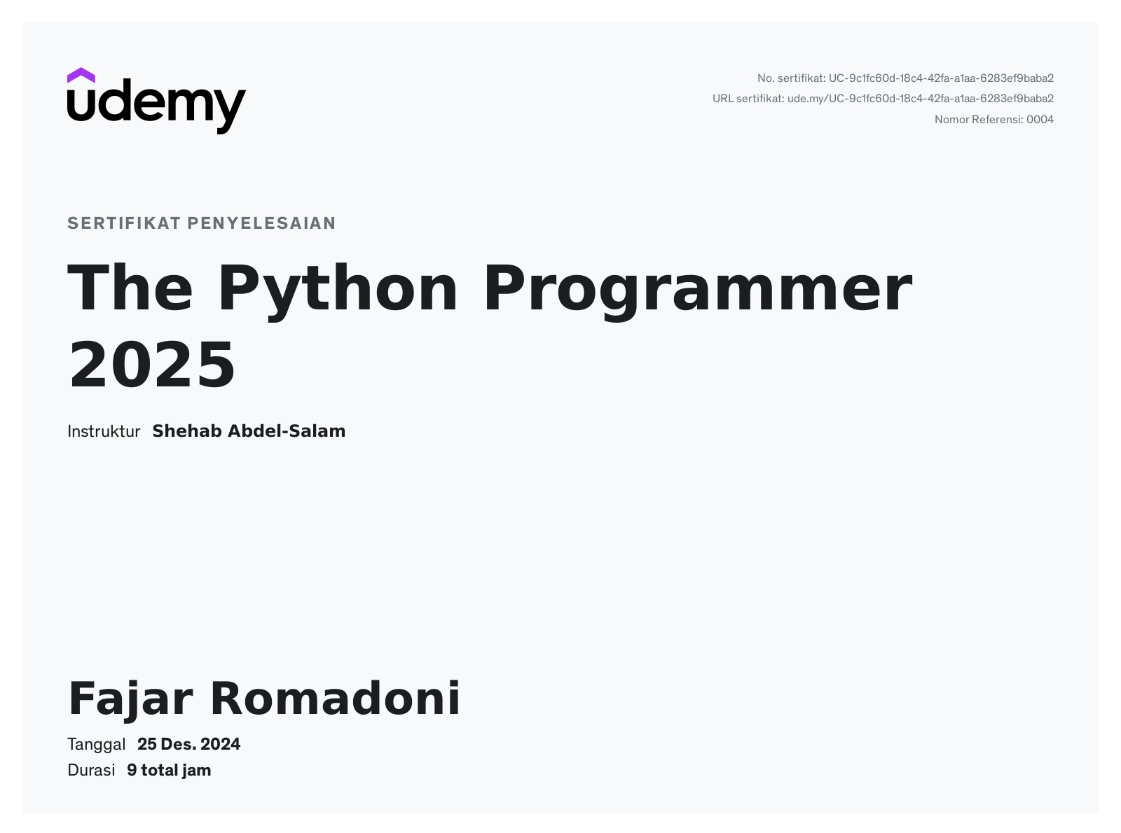 Udemy - The python Programmer 2025